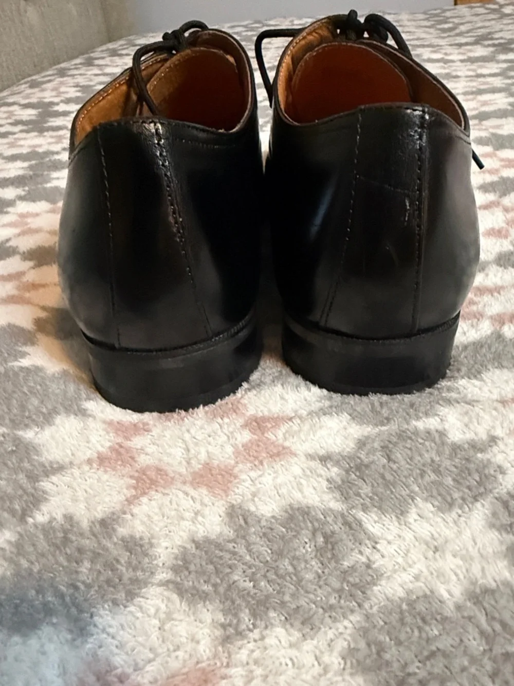 Florsheim Black Patent Cap-Toe Lace-Up Oxfords